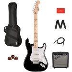 ელექტრო გიტარის კრებული SQUIER Sonic Strat Pack, Maple Fing, Black, Gig Bag, 10G -