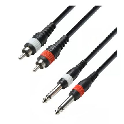 კაბელი RockCable By Warwick RCL 20931 D4 Patchcable, 1 m/3,28 ft  2xRCA male 2x 6,3mm mono jack male