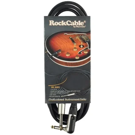 კაბელი RockCable By Warwick RCL 30256 D6 Instrument Cable, 6m/20 ft,angled 1/4" plug, AD 6mm/OD 0,236" Black